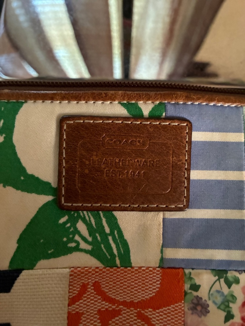 Coach Colorful Patchwork Travel Bagwith matching wristlet - Picture 10 of 11